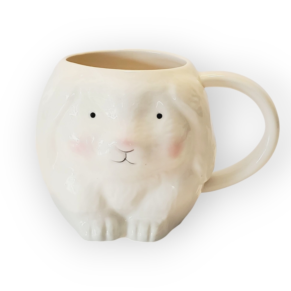 Indigo Cute White Bunny Mug